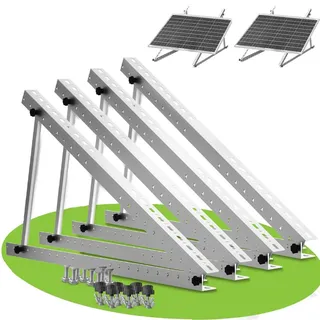 Solarpanel Halterung, Balkonkraftwerk halterung 114cm für Solarpanel 100W-600W, Winkel Einstellbar 0-90° halterung balkonkraftwerk,flachdachhalterung für solarmodule