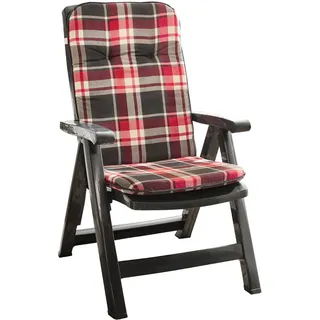 Solax-Sunshine Hochlehner-Polsterauflage, Karo Rot