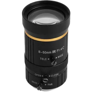 Kameraobjektiv, 8-50 mm -Länge Manuelles Zoomobjektiv 3MP 1/2 C-Mount Überwachungskameraobjektiv für Sicherheitskameras mit hohem Zoom