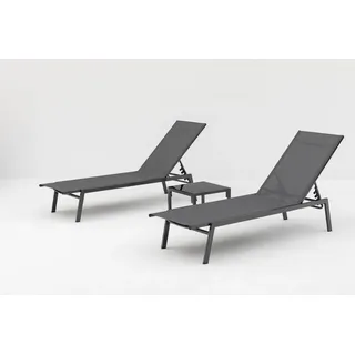 Gardissimo Madrid Doppelliege Sonnenliege 200 x 120 x 30 cm Grau