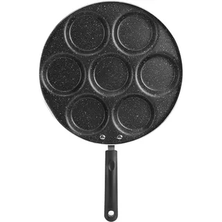 Gsycle Pfannkuchenpfanne, 7 Löcher, Pfannkuchen-Grillplatte, Eierpfanne, Eierpfanne, Mini-Pfannkuchen-Maker, Pfannkuchen-Maker-Maschine, Frühstückskocher Für Zuhause