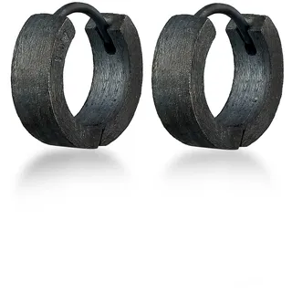 KUZZOI Creolen Herren Matt Dezent 925 Silber schwarz onesize