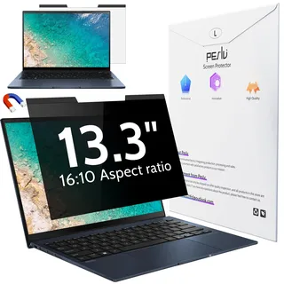 Peslv Magnetischer Laptop-Privatsphärenschutz 13,4 & 13,3 Zoll für 16:10 Computermonitor, 33 cm (13 Zoll), abnehmbarer Blendschutz, Blaulichtfilter, kompatibel mit Lenovo Hp Dell Acer Asus Thinkpad