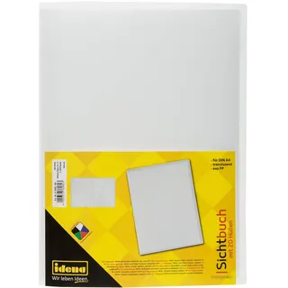 IDENA Sichtbuch für DIN A4, 20 Hüllen, transparent