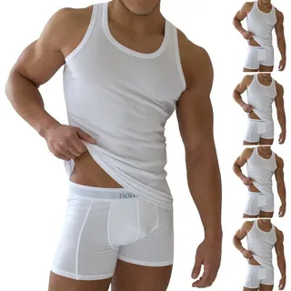 Normani 5 Stück Herren-Unterhemd Feinripp Weiß in Weiß | Gr.: 3XL