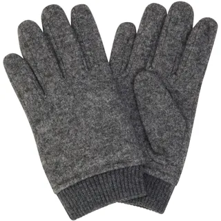 Boss Strickhandschuhe "Kalsper", Herren, Gr. M-L, medium grau 030, Web, Wollmischung, unifarben, Handschuhe, mit Labelaufnäher aus Leder