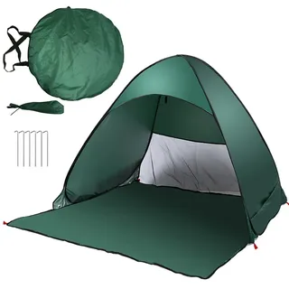 ele ELEOPTION Pop Up Strandzelt tragbar UV-Schutz Strandmuschel mit Boden-Sonnenschutz Selbstaufbau Automatisches Zelt Strandschirm Sonnenschutz, grün