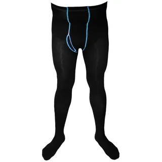 WERI SPEZIALS Strumpfhersteller GmbH Strickstrumpfhose Herrenstrumpfhosen >>Bunte Naht<< mit Baumwolle hautfreundlich blau 50-52