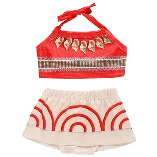 Lito Angels Prinzessin Vaiana Tankini Badeanzug Zweiteiler für Kinder Mädchen, Sommer Bademode Schwimmanzug Größe 5-6 Jahre 116 - 5-6 Jahre