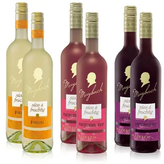 VINOX Maybach süßes Weinpaket Rosé-, Weiß- und Rotweinpaket (6x0,75l)