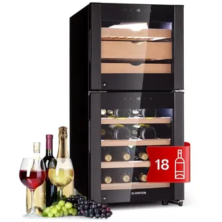 Klarstein Weinkühlschrank El Dorado, für 38 Standardflaschen á 0,75l,Wein Flaschenkühlschrank Weintemperierschrank Weinschrank Kühlschrank schwarz