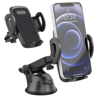 iMoshion Telefonhalter Für Das Auto - Verstellbar - Universell - Carbon - Armaturenbrett/Scheibe/Lüftungsgitter - Schwarz