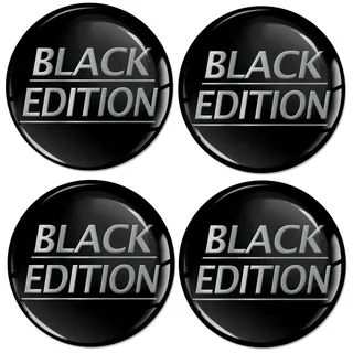 SkinoEu 4 x Aufkleber für Radkappen Nabenkappen Nabendeckel Radnabendeckel Rad-Aufkleber 55mm Black Edition A 2955