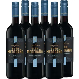 Freixenet Glüh Mederaño Rot Alkoholfrei (6x0,75 l) – Fruchtig-würziger Glühwein durchzogen von einem Hauch Zimt | Heißgetränk für Weihnachten & Advent | Ideal für Feuerzangenbowle & Wintermärkte