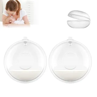 Hinapan 2er Set Muttermilch-Auffangschalen, Brustmilchsammler, Wiederverwendbare Stillbeutel, Milchfangschale für Milchsammeln und Milchstau-Prävention, Inkl. Aufbewahrungsbox (Sterilisierbar)