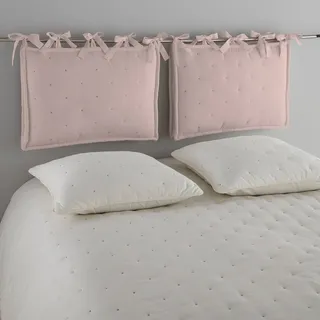 Kopfteilkissen Aéri puderrosa/grau 50 x 70 cm