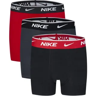 Nike Boxershorts NIKE SPORTSWEAR "für Jungs", Mädchen, Gr. 134/140, 3 Stk., rot (university rot), Jersey, Obermaterial: 95% Baumwolle, 5% Elasthan, kontrastfarbene Details, unifarben, Unterhosen, Kinder Unterhose aus Baumwolle