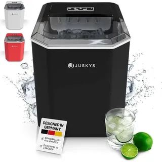 Juskys Eiswürfelmaschine IceOracle - Eiswürfel in wenigen Minuten - 12 kg/Tag - 2 Größen - Schwarz