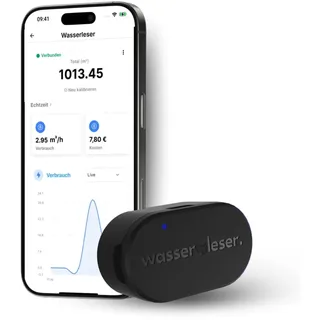 wasserleser WLAN Wasserzähler auslesen & Wassersensor zum Nachrüsten, Echtzeit Verbrauchsüberwachung, App Analyse, Home Assistant, Leckage Erkennung, Wassermelder