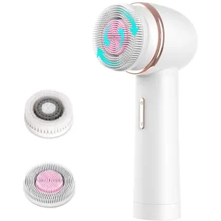 MYCARBON Elektrische Gesichtsbürste Tiefenreinigung für alle Hauttypen 2 Modus 2500mAh Wiederaufladbar IPX7 Wasserdicht Gesichtsreinigungsbürste für Exfoliation Poren verstopfender Schmutz Weiß