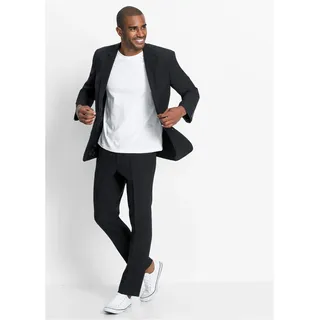 bonprix Anzug in Regular Fit (2-tlg. Set), schwarz, Gr.102, Klassischer Anzug mit praktischen Taschen und stillvoller Bequembundhose
