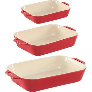 Staub Ofenformenset 3-tlg. rechteckig, kirsch-rot