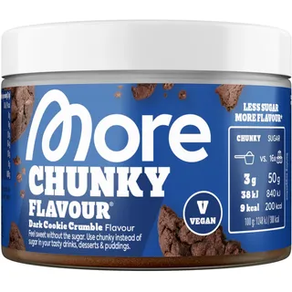 MORE Nutrition MORE Chunky Dark Cookie Crumble, 170 g, vegan, Geschmackspulver zum Süßen, ohne viel Zucker und Kalorien, mit Inulin und Laktase (Design kann variieren)