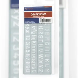 RHEITA Schriftschablone, transparent, 10 mm Schrifthöhe, A-Z und 0-9