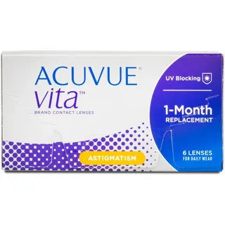 Acuvue Vita for Astigmatism 6 St. / 8.60 BC / 14.50 DIA / -1.75 DPT / -1.75 CYL / 70° AX