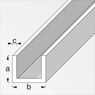 Alfer U-Profil 2 m, 20 x 30 x 2 mm Aluminium roh blank