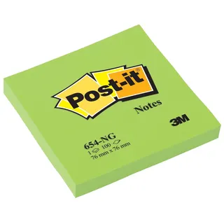Post-it Haftnotizen, 76 x 76 mm, neongrün