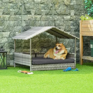 PawHut Hundehütte 69 x 98 x 70 cm Stahl Grau