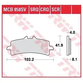 TRW Bremsbelag "MCB 858" Satz Typ TRQ Sinter