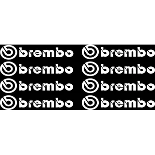 Bremssattel Aufkleber passend für Brembo 8 Stück Hitzebeständig Performance Tuning Auto Aufkleber JDM Sticker Brake Caliper Decals passend für alle Fahrzeuge (Weiß)