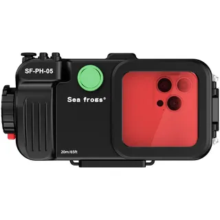 Sea frogs Universal-Unterwasser-Handyhülle, 20 m / 65ft, wasserdicht, professionelles Tauchen, Handyhülle, Schnorcheln, Filmen, Tauchen, für iPhone 16/15/14/Pro/Plus/Max (SF-PH-05-KL) Schwarz