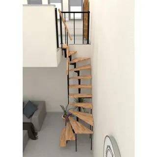 Minka Mittelholmtreppe Joker Turn 180° 187 - 304cm Geschosshöhe Buche Schwarz