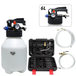 CCLIFE Druckluft Ölwechsel Gerät Öleinfüllgerät Ölabsauger Getriebeöl Einfüllgerät 6L 2 in 1 Befüllgerät Öl Einfüllen mit 15 ATF Adapter