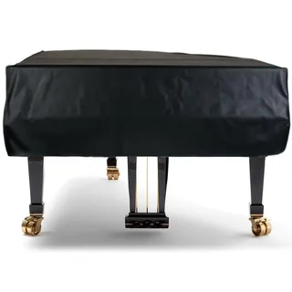 TINDTOP Schutzhülle für Flügel, Leder, staubdicht, waschbar, weich, umrandet, dekoriert, Volldreieck-Klavier-Schutzhülle (Leder, M – 180 cm)