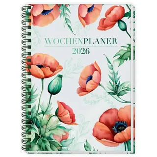 Trötsch Verlag Trötsch Wochenplaner A5 mit Wire-O Blumen 2026
