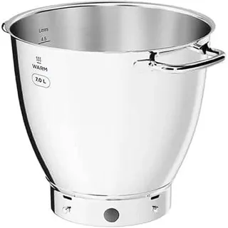Kenwood Edelstahl-Schüssel KAB71.002SS, Zubehör für Titanium Chef Patissier XL Küchenmaschine, EasyWarm Rührschüssel mit 7 Liter Fassungsvermögen und praktischen Griffen, Spülmaschinenfest, Edelstahl