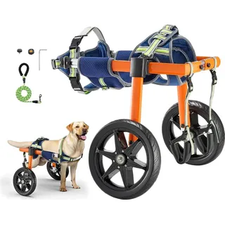 Vevor Hunderollstuhl für Hinterbeine, Rollstuhl für Haustiere, Höhen-, Breiten- & Längenverstellbar, Hundewagen mit Stoßdämpfenden Rädern, für Verletzte & Behinderte Hunde von 15,88-21,77 kg