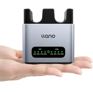 llano NP-W126S 20W Schnellladegerät für Fujifilm X100VI, X100V, XT30II, XM5, XT30, X100F, XT3, XT2, XE4, XA7, X-PRO3, XT2, XT200 Gehäuse aus CNC Aluminium mit Wärmeableitung LED-Anzeige Silber