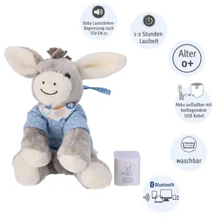 Sterntaler Baby-Chilling-Box Emmi, Digitale Spieluhr, Inkl. Bluetooth-Lautsprecher und USB-Kabel, Alter: Babys ab der Geburt, 27 x 14 x 16 cm, Grau/Hellblau Mehrfarbig