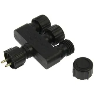 Verteiler 3fach Stecker auf Buchse für Niedervolt Stecksystem IP44 2-Polig schegoLUX