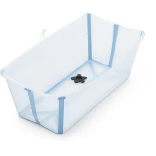Stokke Flexi Bath® Transparent Ocean Blue mit hitzeempfindlichem Stöpsel, Blau