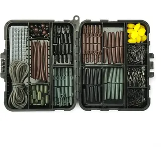 Karpfenangeln Tackle Box Kit, 173-teilig, Fächer-Design, doppelseitiger Stil, Brassen, Graskarpfen, Karpfen