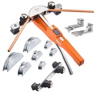 Vevor Rohrbiegegerät, 6-22 mm, Biegemaschine bis 90°, Vorwärts-/Rückwärts-Handbiegewerkzeug, Rohrbieger mit 7 Aluminiumlegierungs-Biegebacken, für Kupferrohre in der Klima- & Kältetechnik