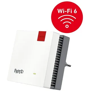 AVM FRITZ!Repeater 1200 AX, Wi-Fi 6, WLAN Erweiterung Signal WLAN-Repeater, WLAN Mesh-Technologie, WPA3-Verschlüsselung grau|weiß