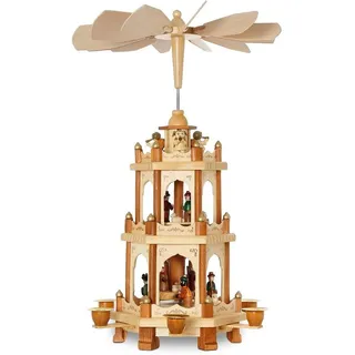 SIKORA P20 Klassische Holz Weihnachtspyramide 3 Etagen