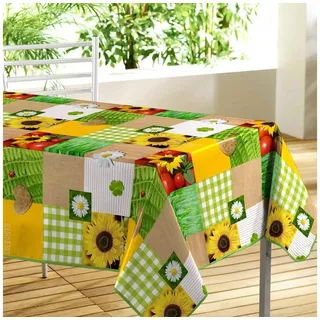 Sanixa Tischdecke Outdoor vers. Farben 140x240 cm Tischtuch PVC Gartentisch (Tischdekoration Tischwäsche Balkon Terrasse, waschbar Wachstischtuch Tafeltuch), abwischbar modern gemustert Regenfest bunt